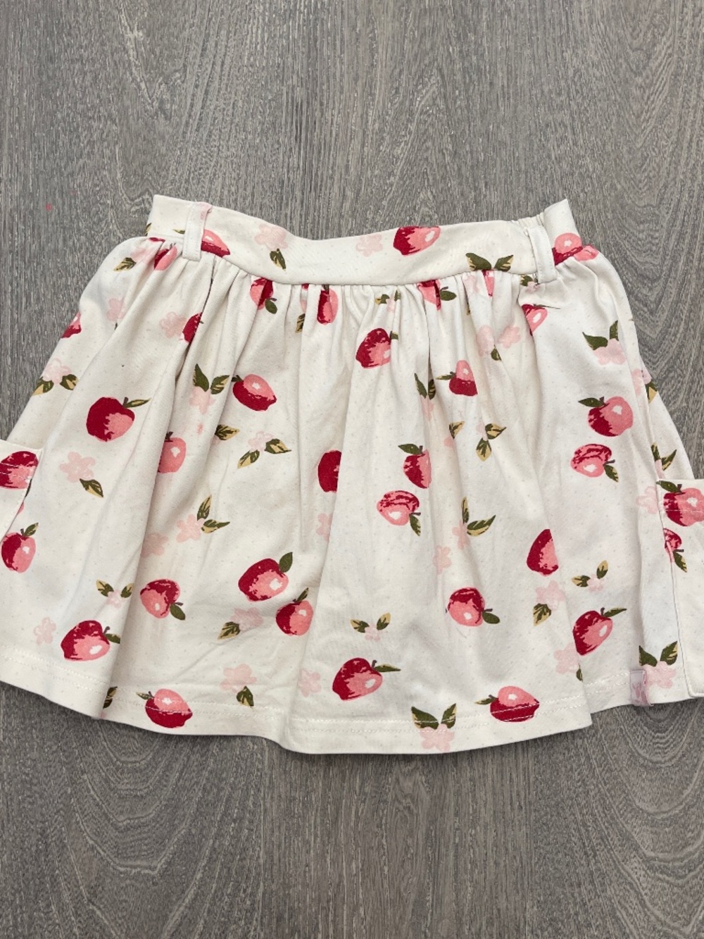 SweetHoney Skirt Skort Girls Size 6Y Cream Cherry Print Pockets Stretch